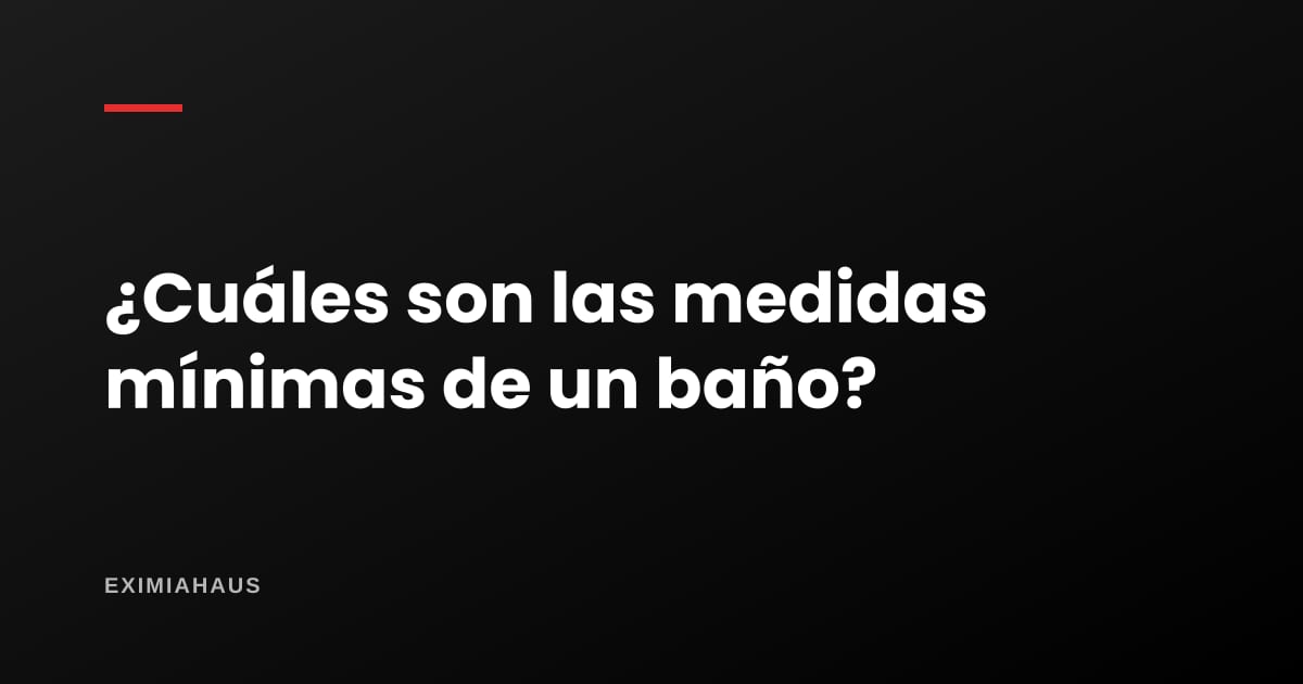 ¿Cuáles son las medidas mínimas de un baño?