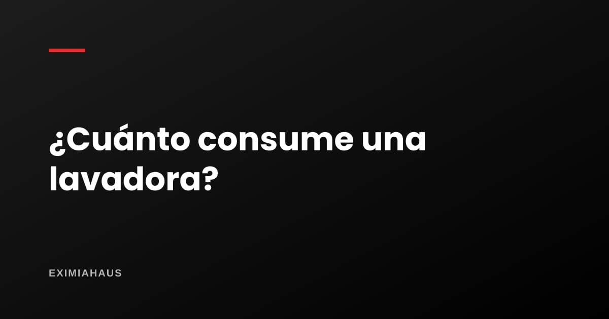¿Cuánto consume una lavadora?