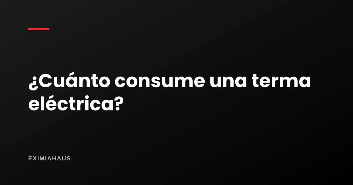 ¿Cuánto consume una terma eléctrica al mes?