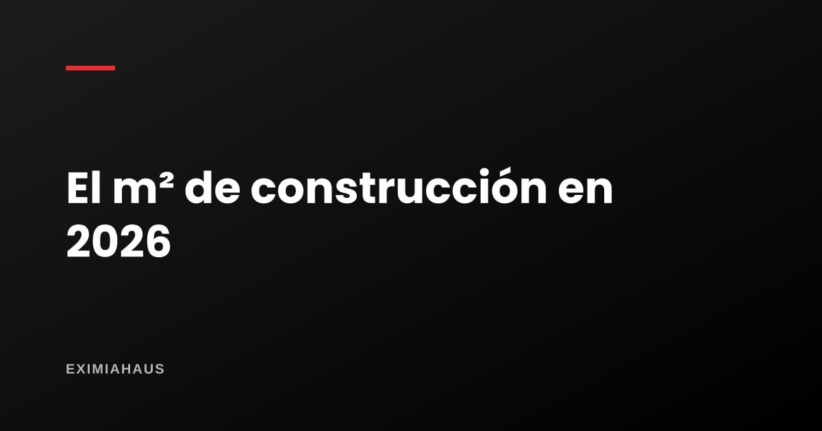 ¿Cuánto cuesta el metro cuadrado de construcción en 2026?