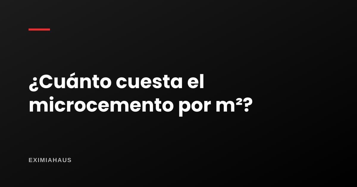 ¿Cuánto cuesta el microcemento por m²?