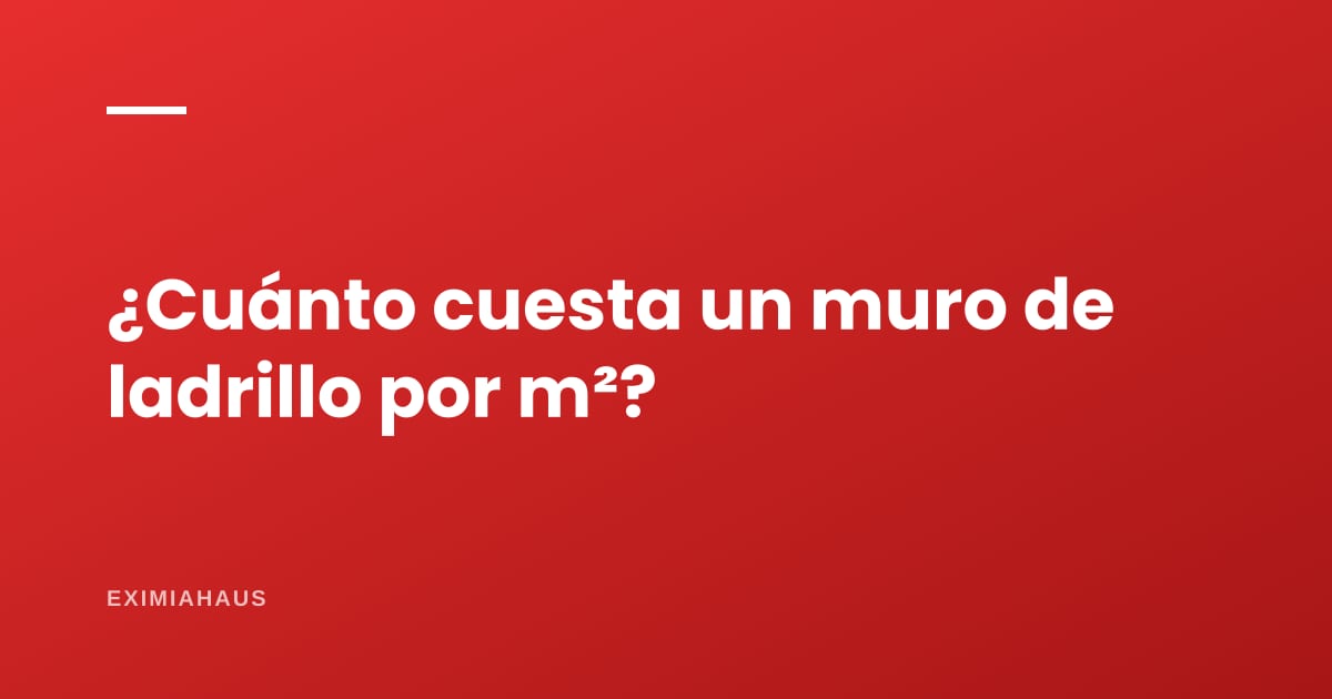 ¿Cuánto cuesta levantar un muro de ladrillo por m²?