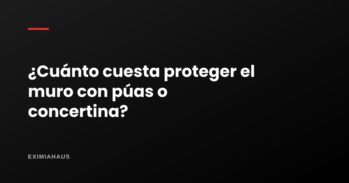 ¿Cuánto cuesta proteger el muro con púas o concertina?