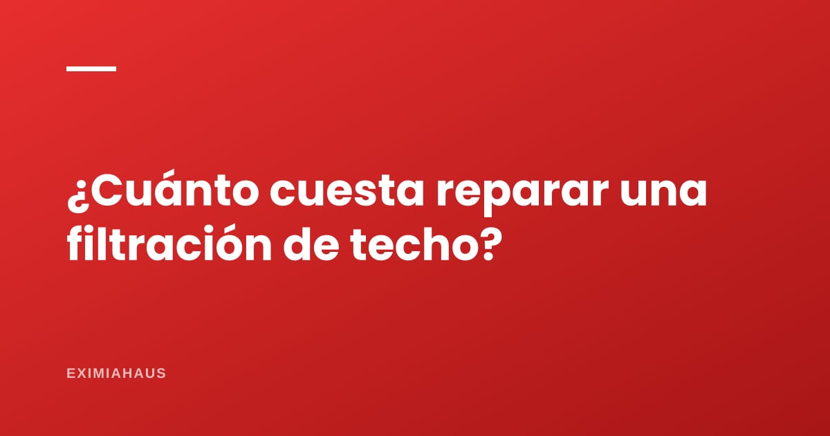 ¿Cuánto cuesta reparar una filtración de techo?