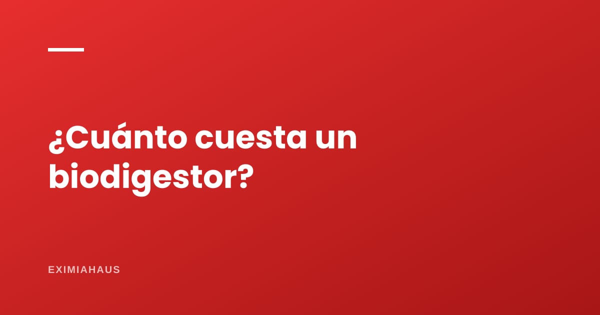 ¿Cuánto cuesta un biodigestor?
