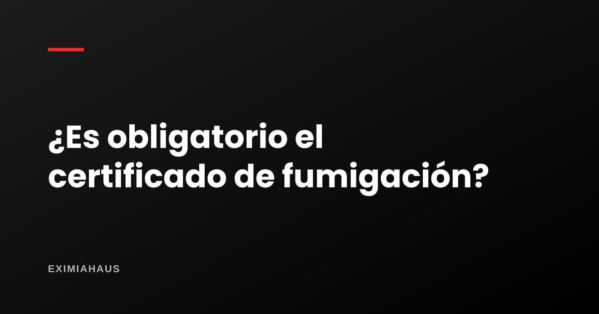 ¿El certificado de fumigación es obligatorio para un local?