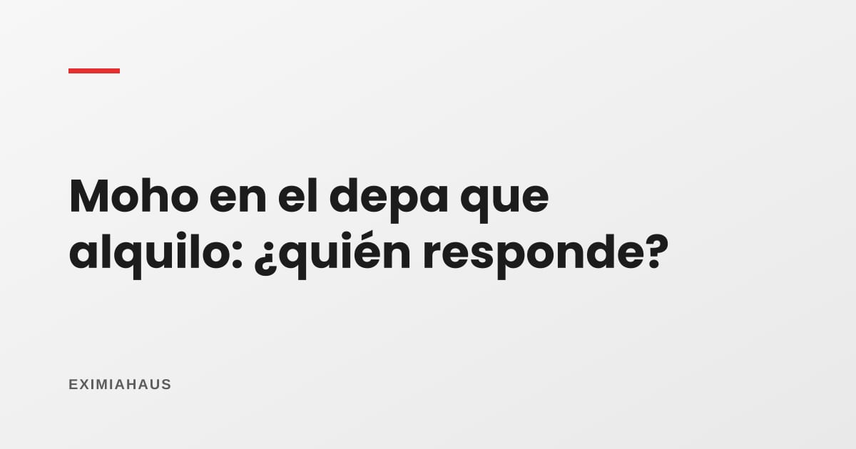 ¿Hay moho en el departamento que alquilo? Quién responde