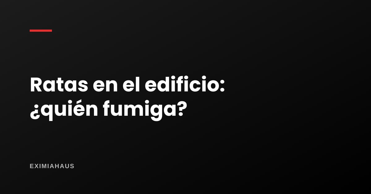 ¿Hay ratas en el edificio? Quién tiene que fumigar