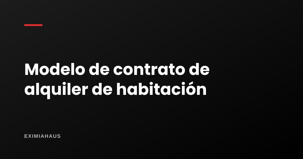 Modelo de contrato de alquiler de habitación