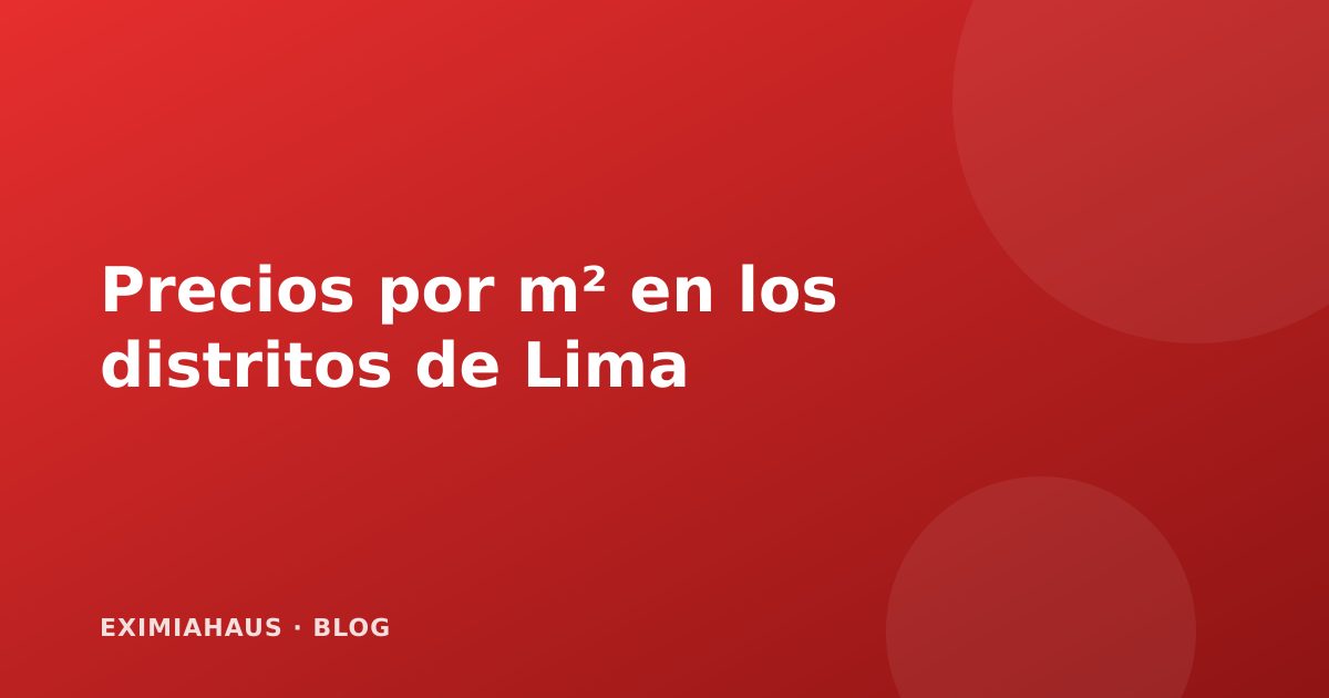 Precios por m² en los distritos de Lima: guía 2026