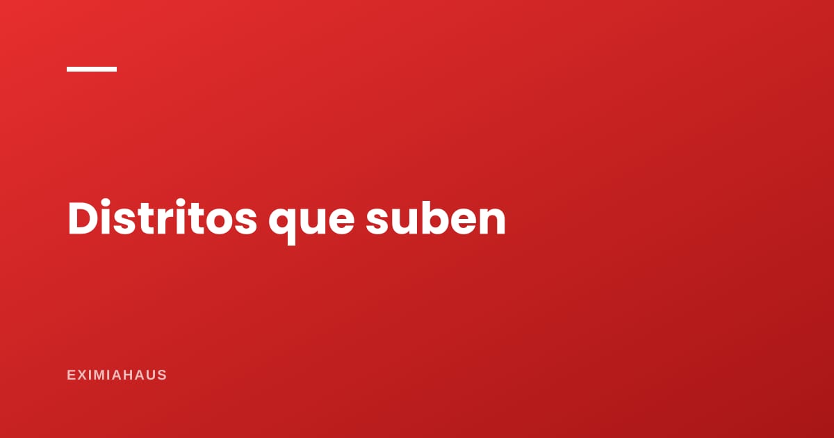 ¿Qué distritos se están revalorizando en 2026?