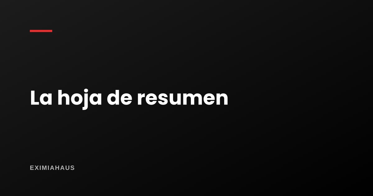 ¿Qué es la hoja resumen del crédito y qué mirar en ella?