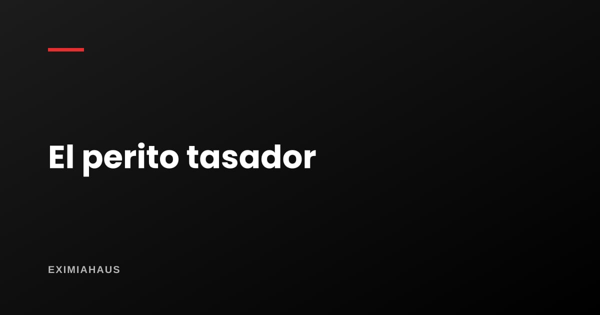 ¿Qué es un perito tasador?