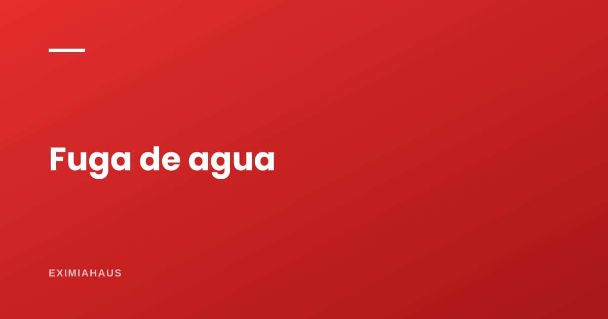 ¿Qué hago si hay una fuga de agua en mi departamento?