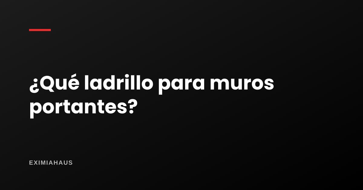 ¿Qué ladrillo se usa para muros portantes?