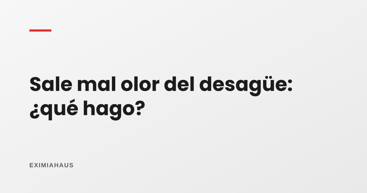 ¿Sale mal olor del desagüe de mi casa? Qué hacer