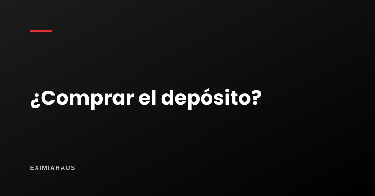 ¿Vale la pena comprar un depósito en el edificio?