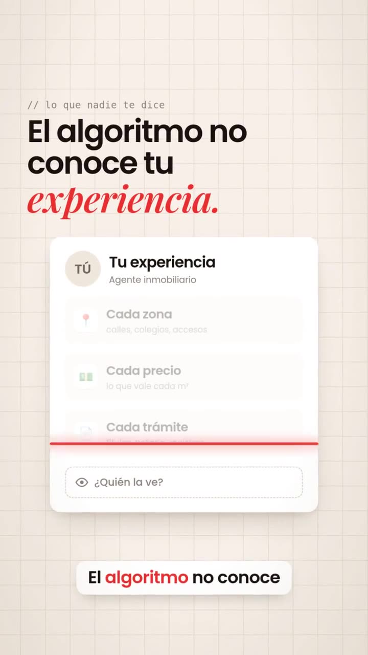 El algoritmo no conoce tu experiencia